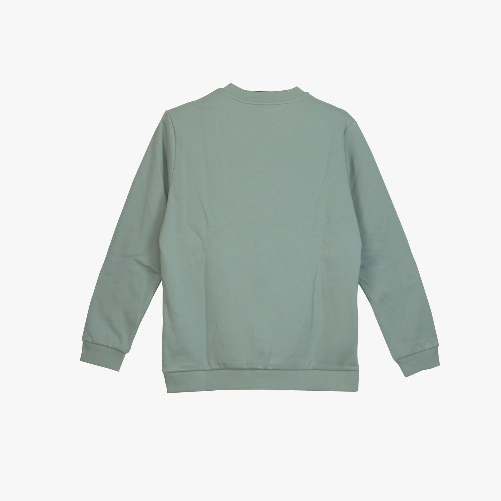 Peak Round Neck Fleece Sweater Grey Green - 2