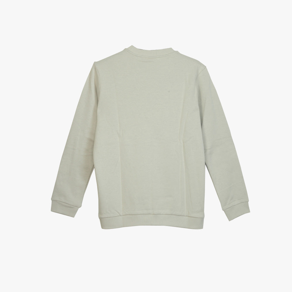 Peak Round Neck Fleece Sweater Khaki - 2