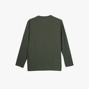 Peak Round Neck Long Sleeves T Shirt Olive Green - 2