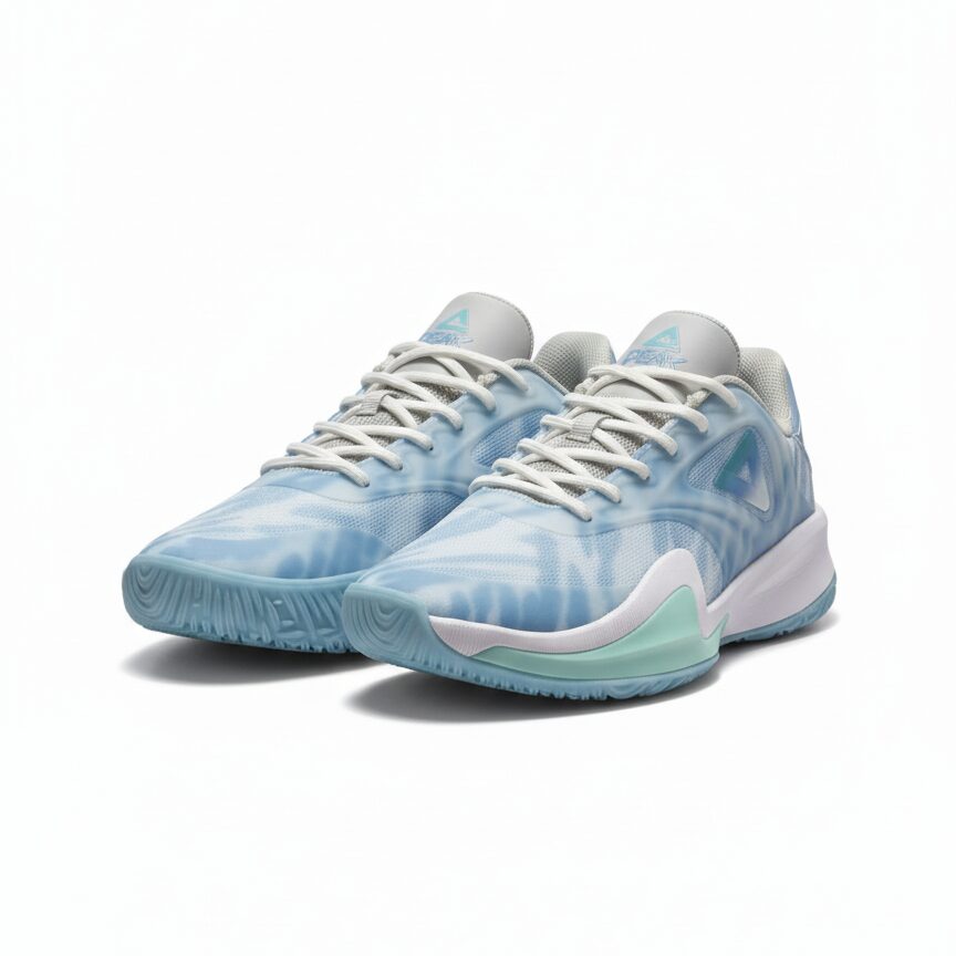Peak Basketball Match Shoes-Sky Blue/White - 4