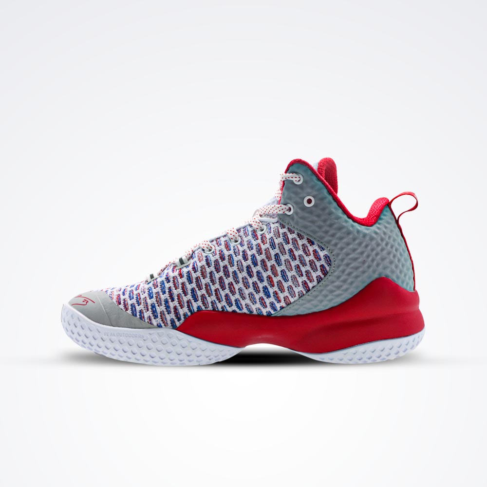 Peak Basketball Shoes Grey Red - 2
