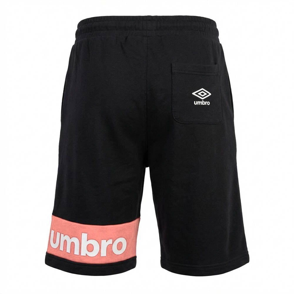 Umbro Short Lifestyle Homme Coton Noir Saumon - 2
