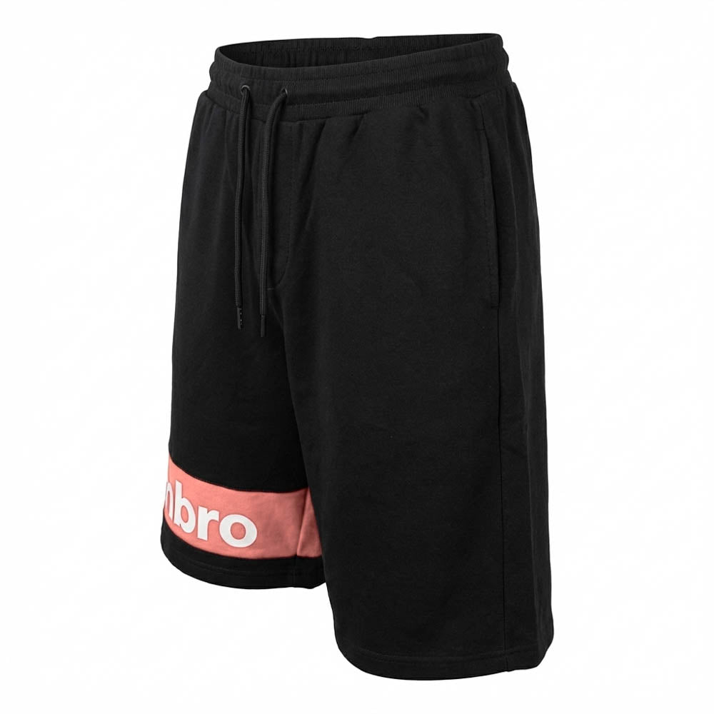 Umbro Short Lifestyle Homme Coton Noir Saumon - 3