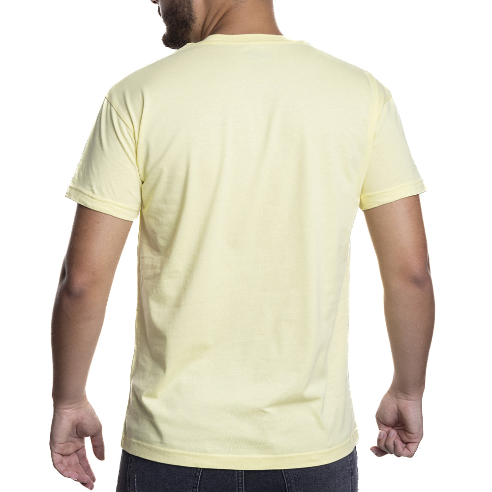 Depart T-Shirt Homme Jaune 100% Coton Simple - 3