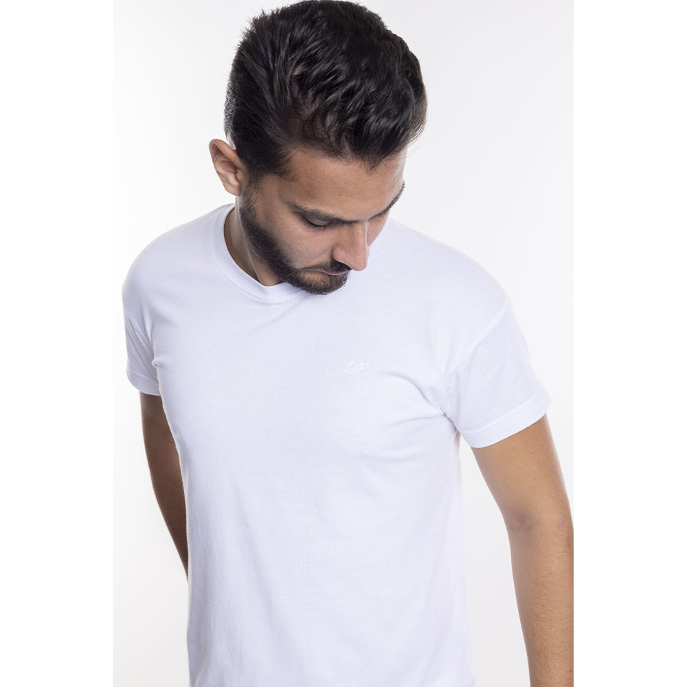 Depart T-Shirt Homme Blanc 100% Coton Simple - 4