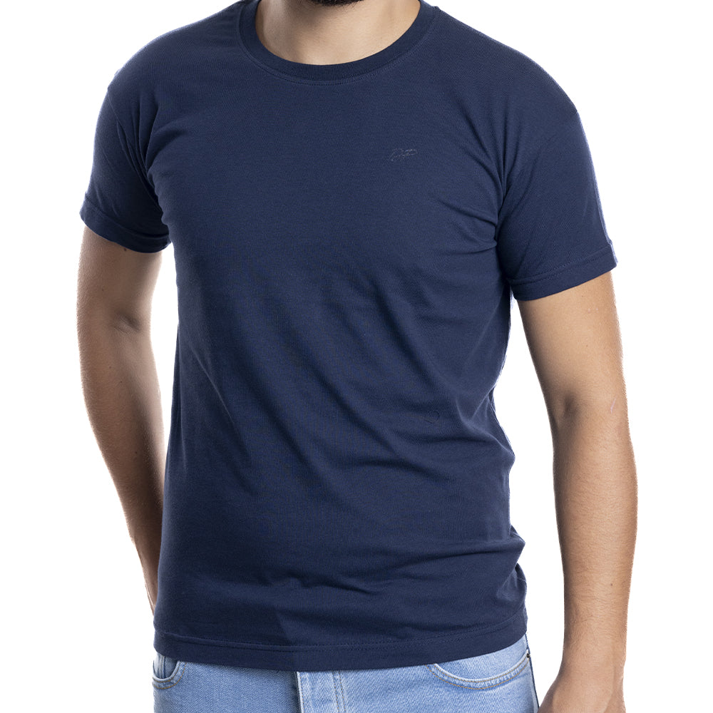 Depart T-Shirt Homme Bleu Marine 100% Coton Simple - 2