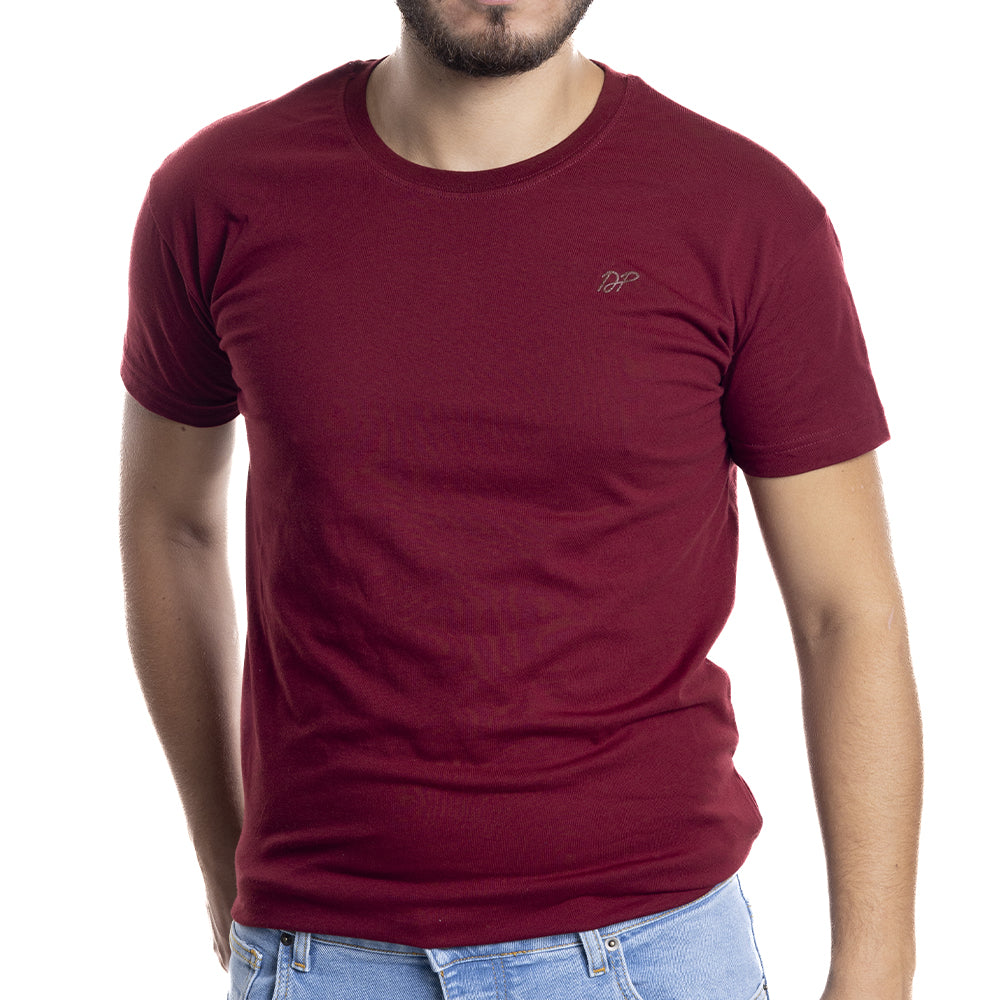 Depart T-Shirt Homme Bordeau 100% Coton Simple - 2