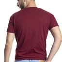 Depart T-Shirt Homme Bordeau 100% Coton Simple - 4
