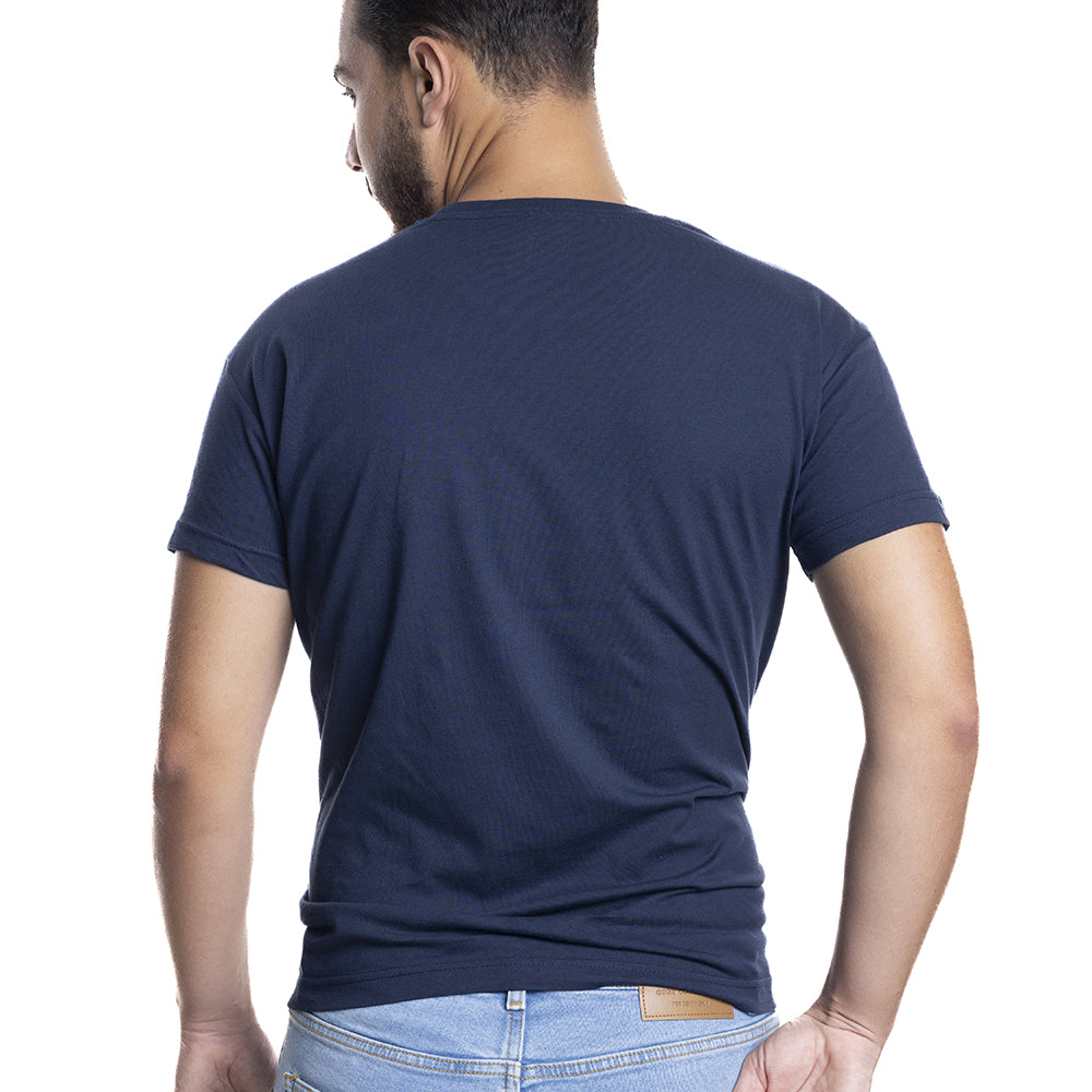 Depart T-Shirt Homme Bleu 100% Coton Simple - 2