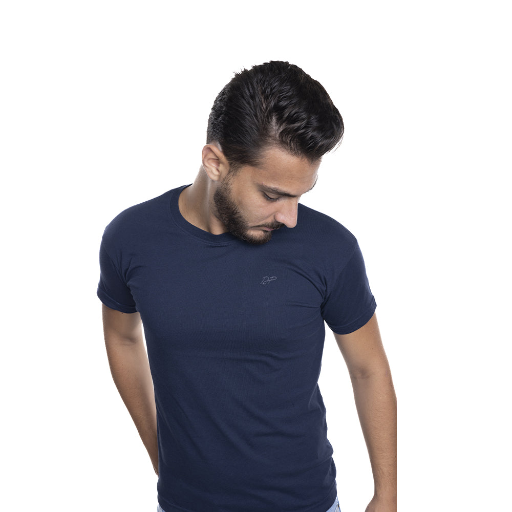 Depart T-Shirt Homme Bleu 100% Coton Simple - 3