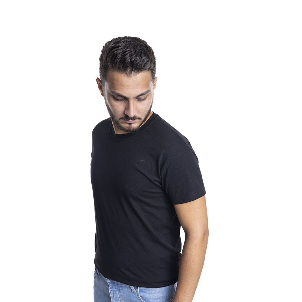 Depart T-Shirt Homme Noir 100% Coton Simple - 4