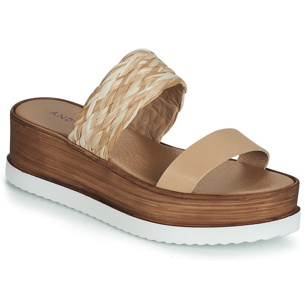 Andre Sabots Femme Romarine Cuir Beige - 2