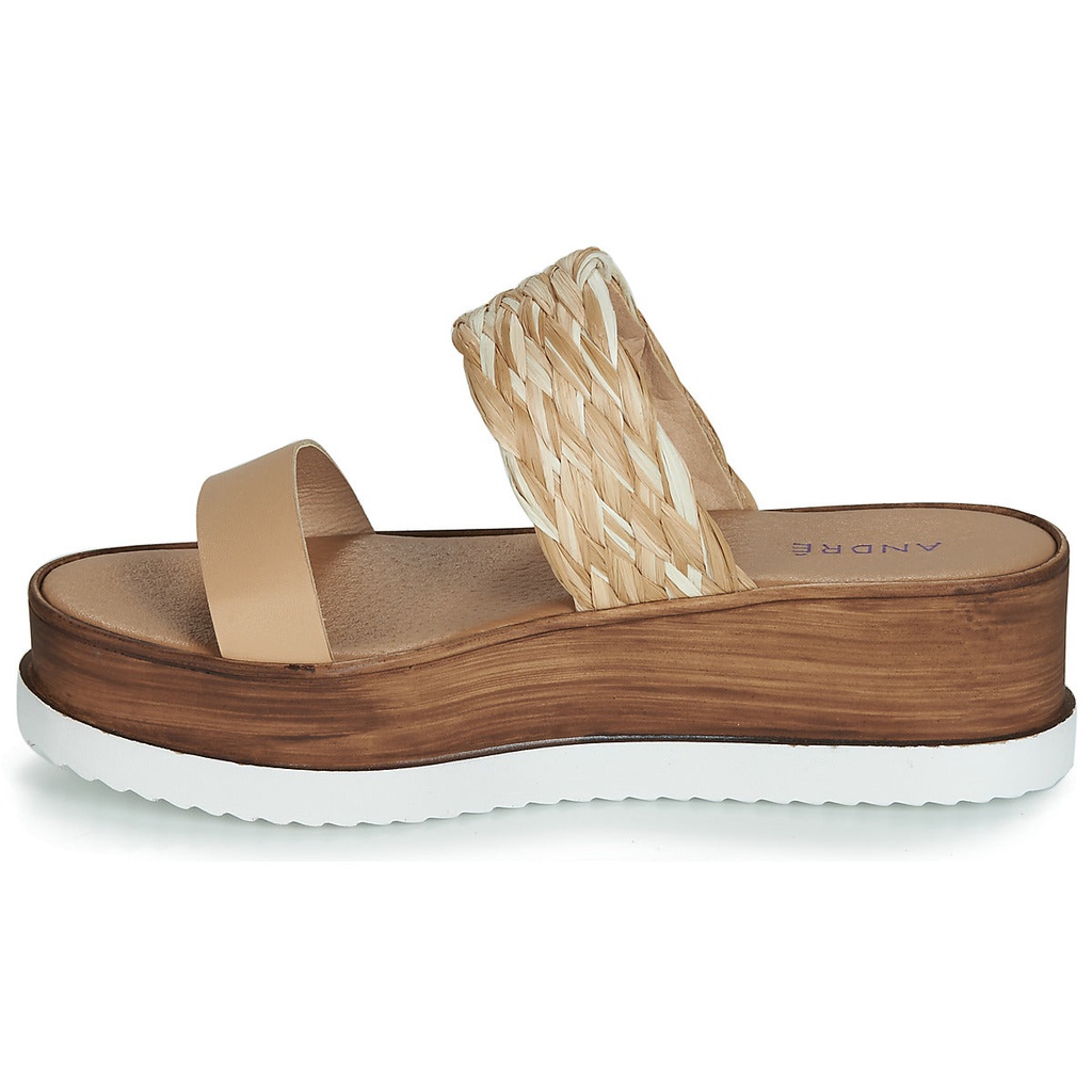 Andre Sabots Femme Romarine Cuir Beige - 4