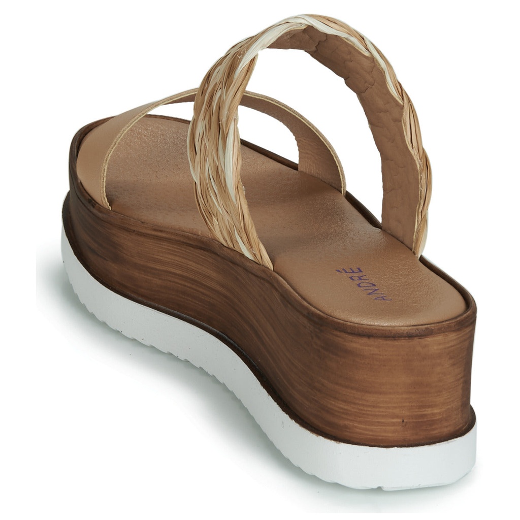 Andre Sabots Femme Romarine Cuir Beige - 5