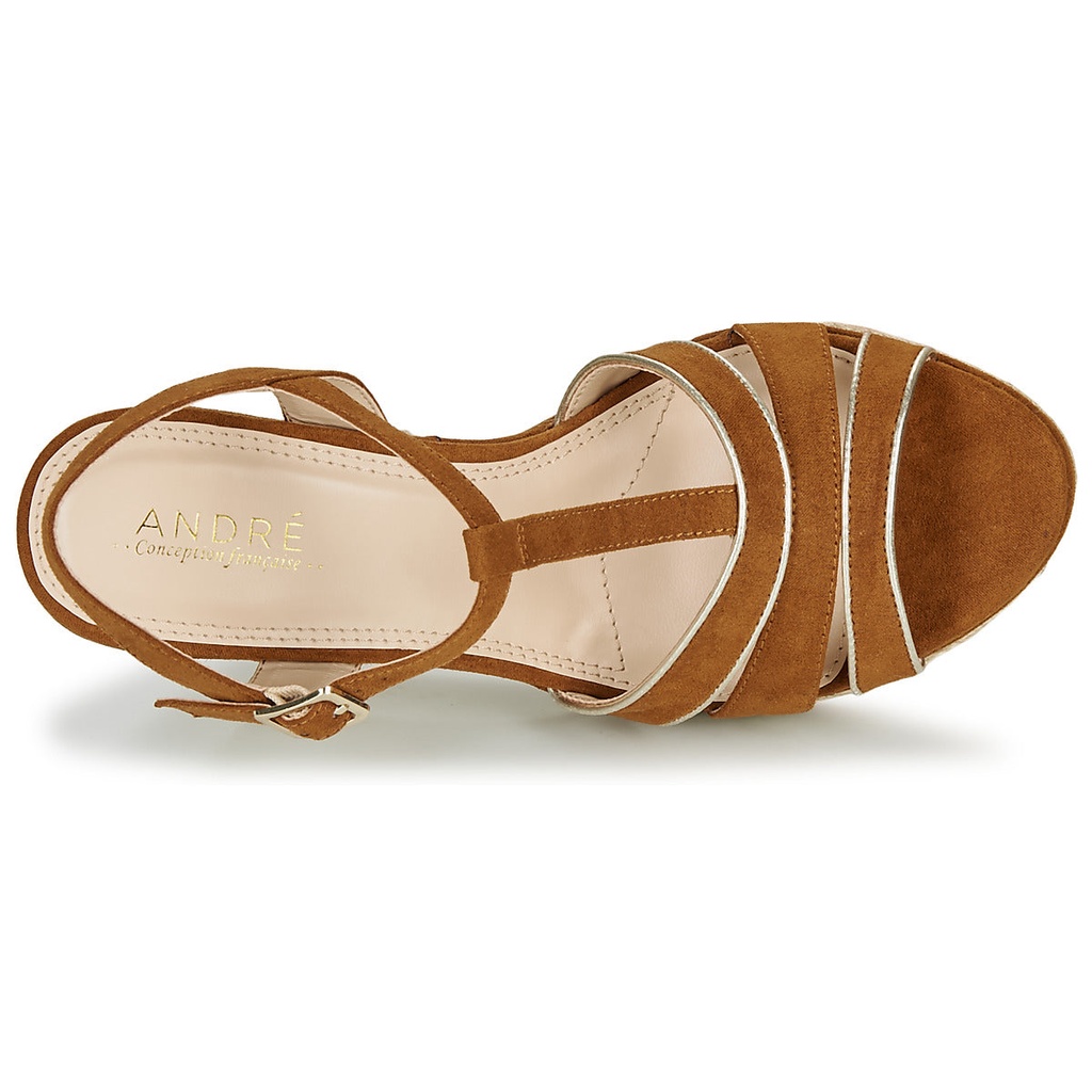 Andre Sandales Femme July Cuir Marron - 6