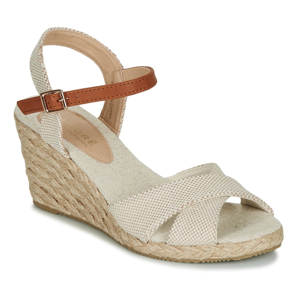 Andre Sandales Femme Pauletta Textile Beige - 2