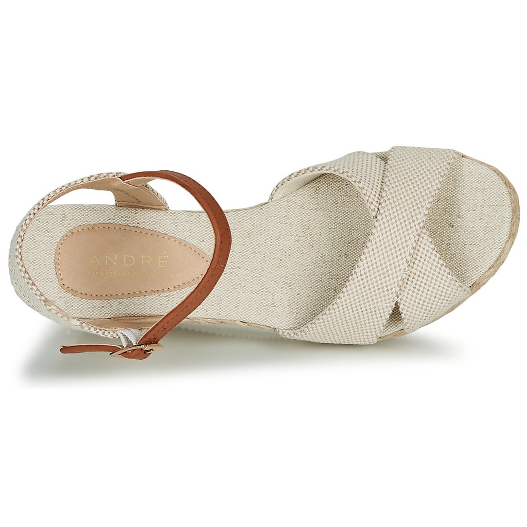 Andre Sandales Femme Pauletta Textile Beige - 6