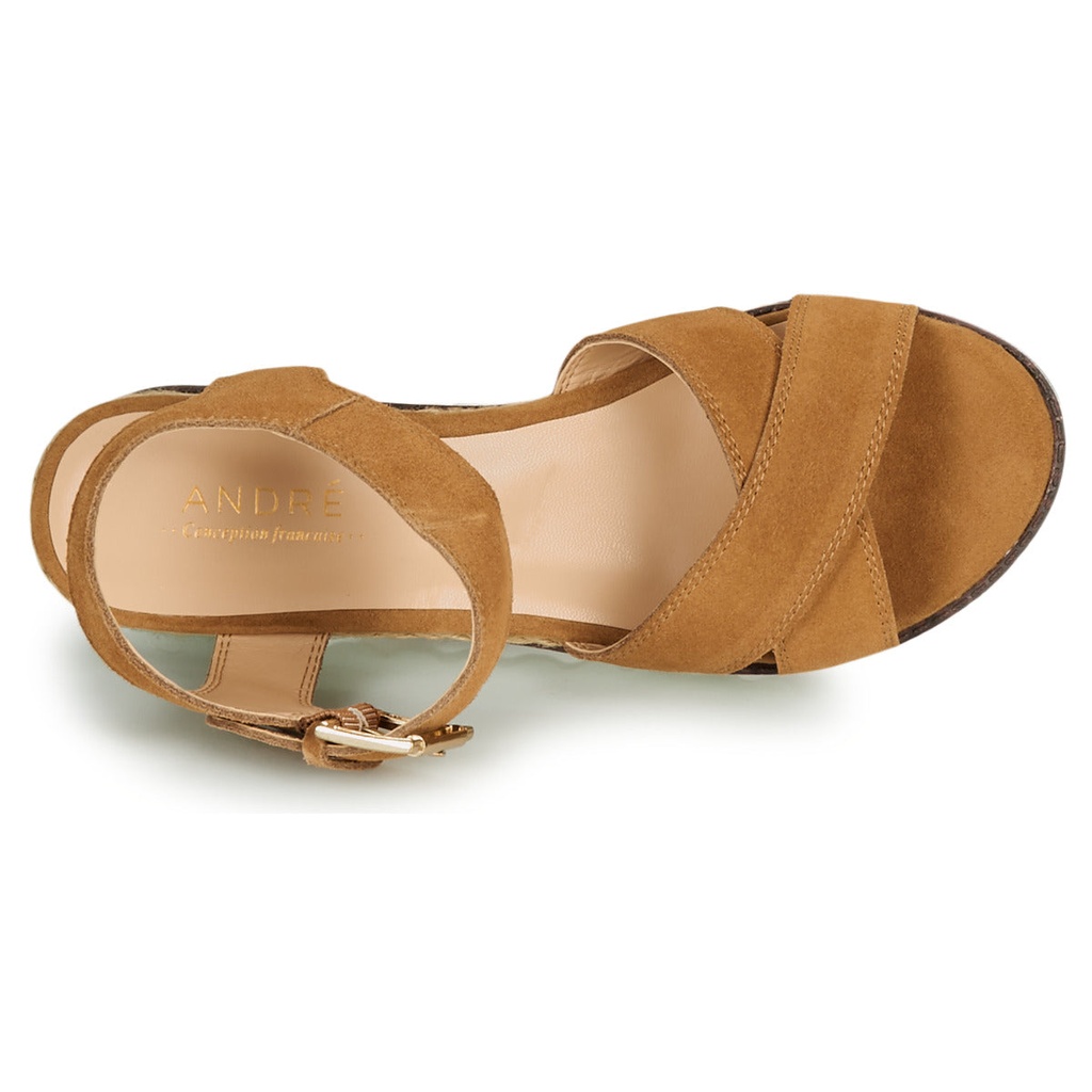 Andre Sandales Femme Daim Marron - 6