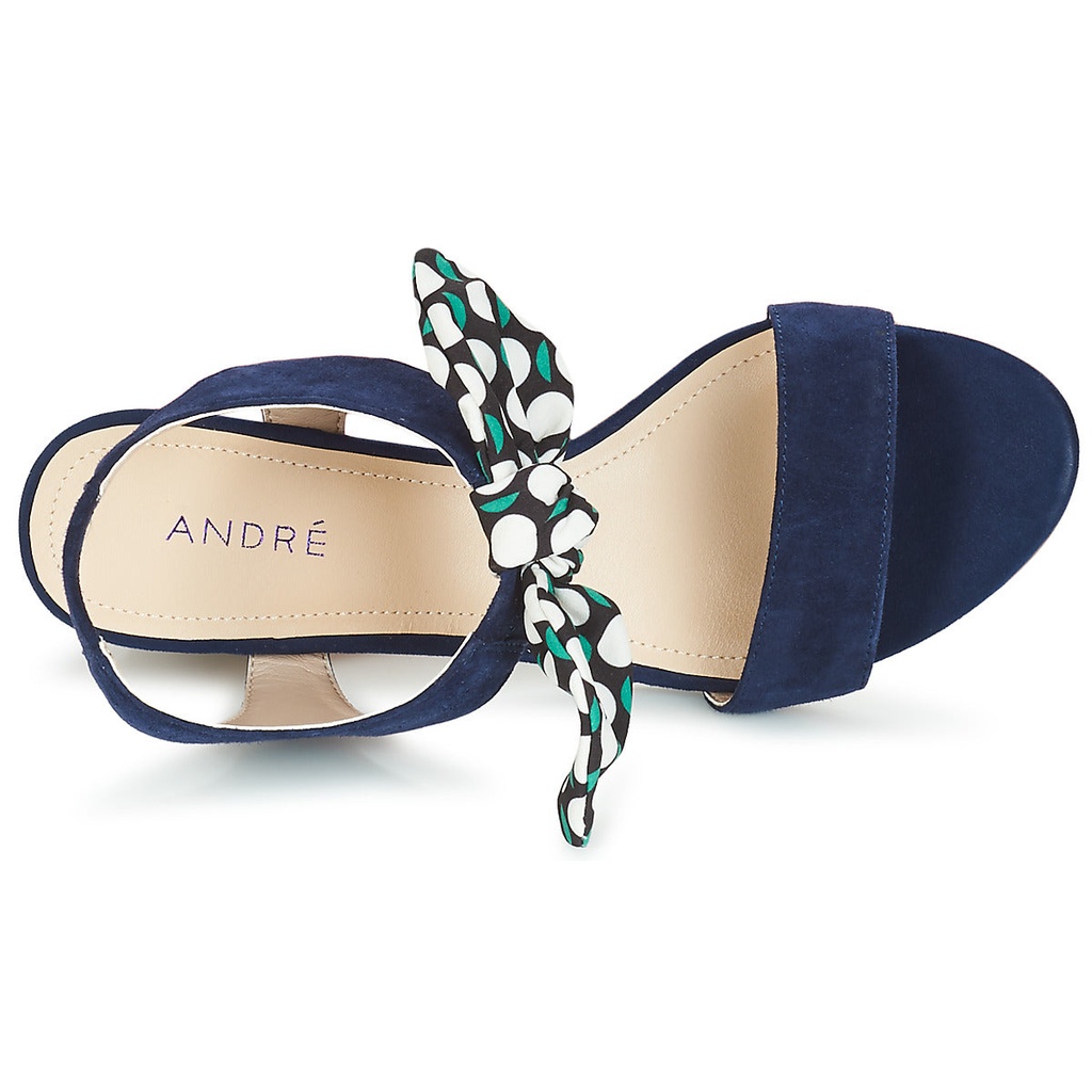 Andre Sandales Femme Supens Daim Bleu - 6