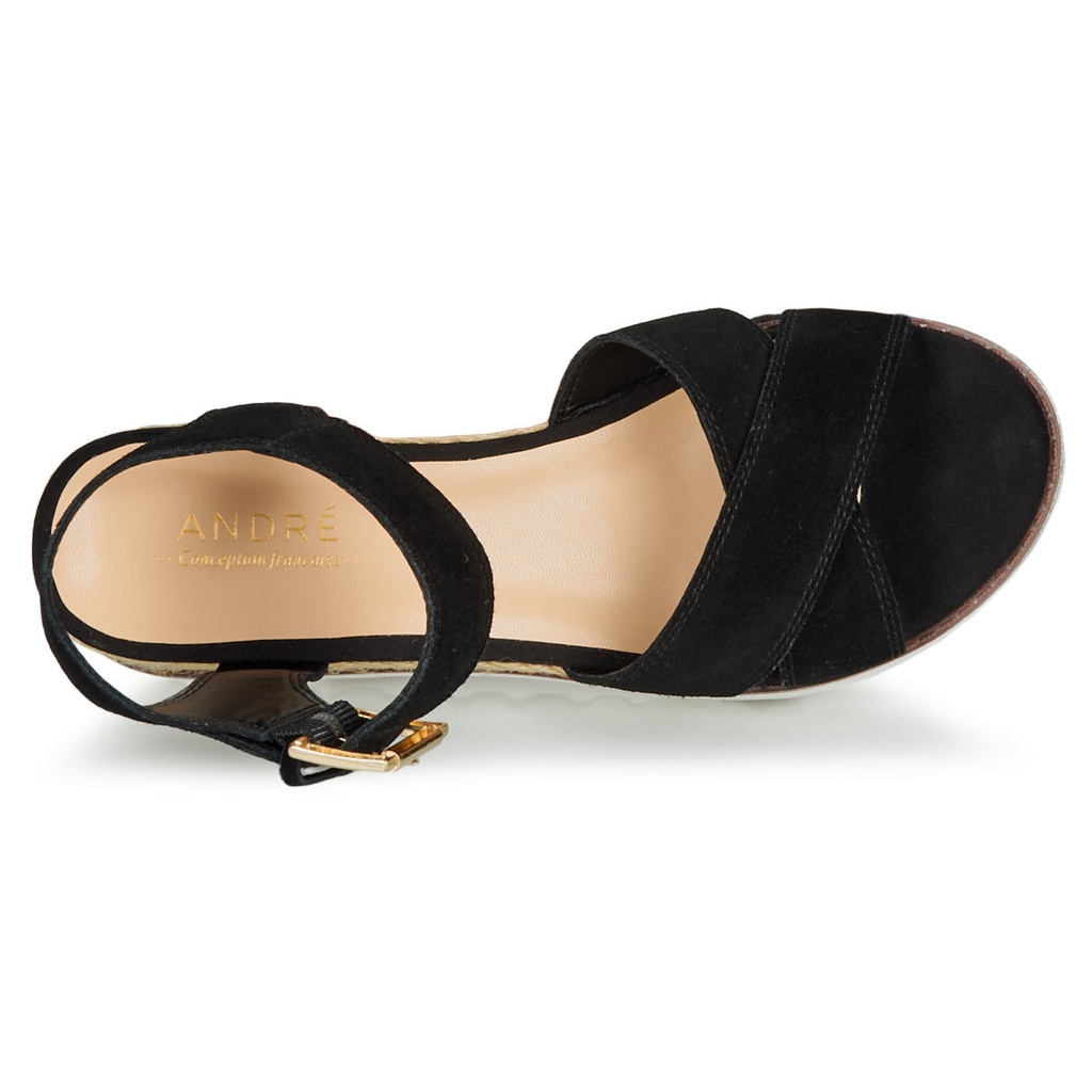 Andre Sandales Femme Daim Noir - 6