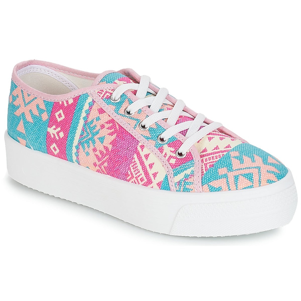 Andre Espadrilles Femme Textile Bleu Rose - 2