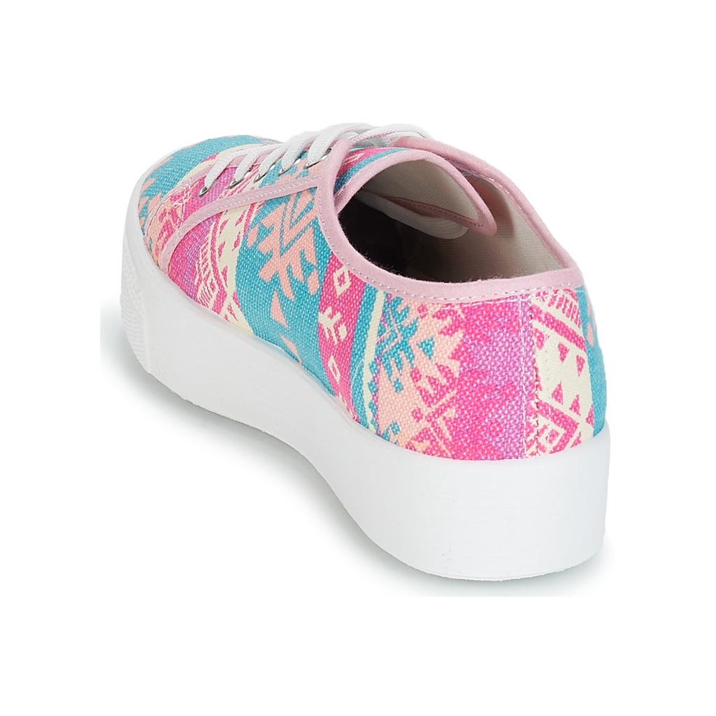 Andre Espadrilles Femme Textile Bleu Rose - 5