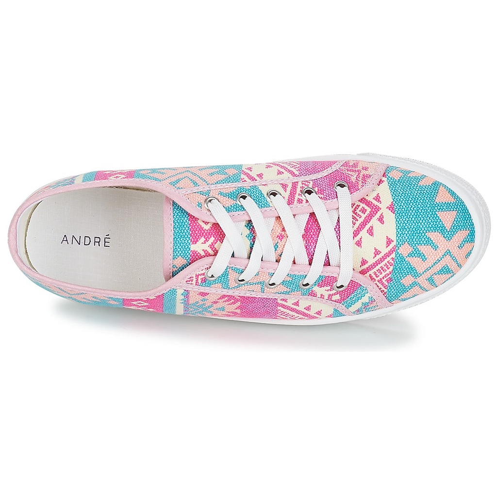 Andre Espadrilles Femme Textile Bleu Rose - 6
