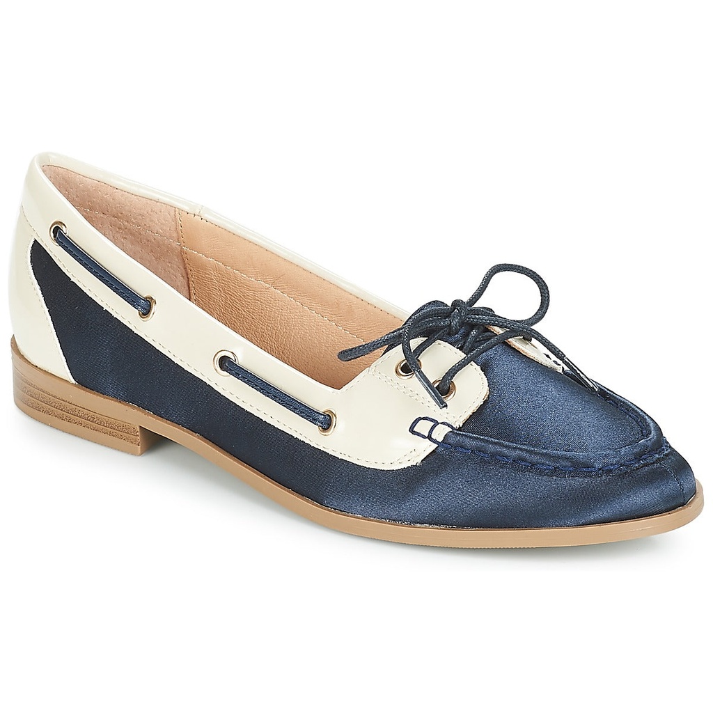 Andre Mocassins Femme Cuir Bleu Beige - 2