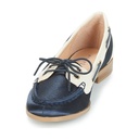 Andre Mocassins Femme Cuir Bleu Beige - 3