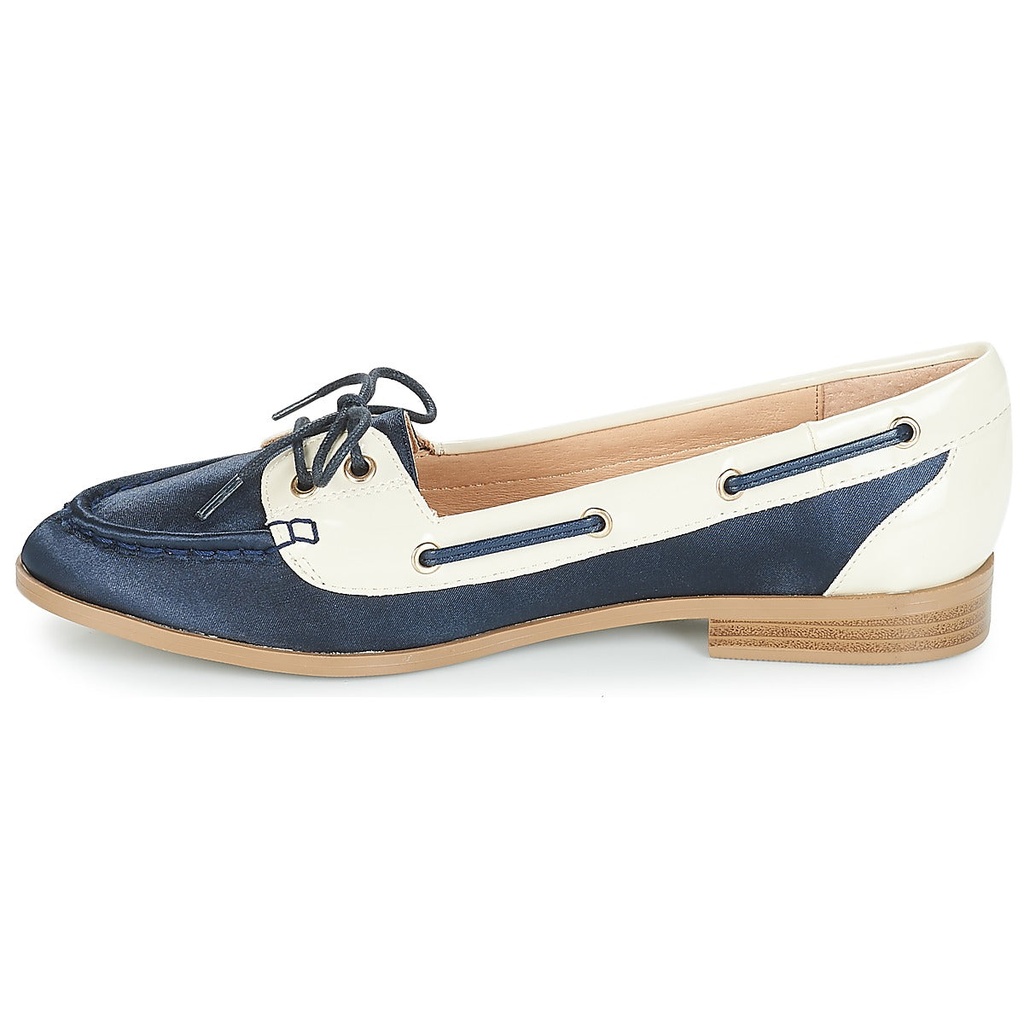 Andre Mocassins Femme Cuir Bleu Beige - 4