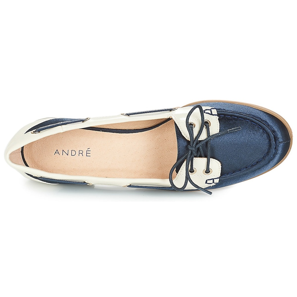 Andre Mocassins Femme Cuir Bleu Beige - 6