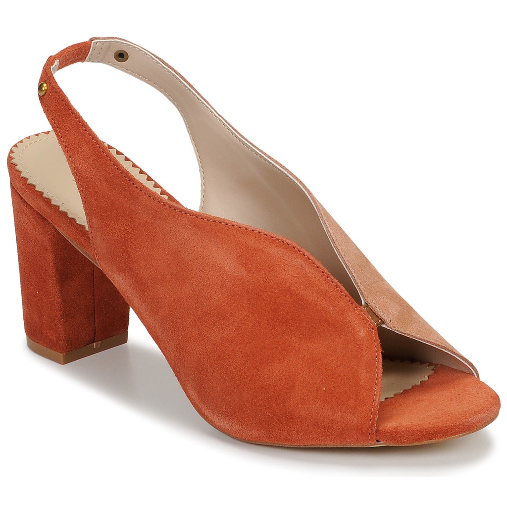 Andre Escarpins Femme Lillusioniste Daim Orange - 2