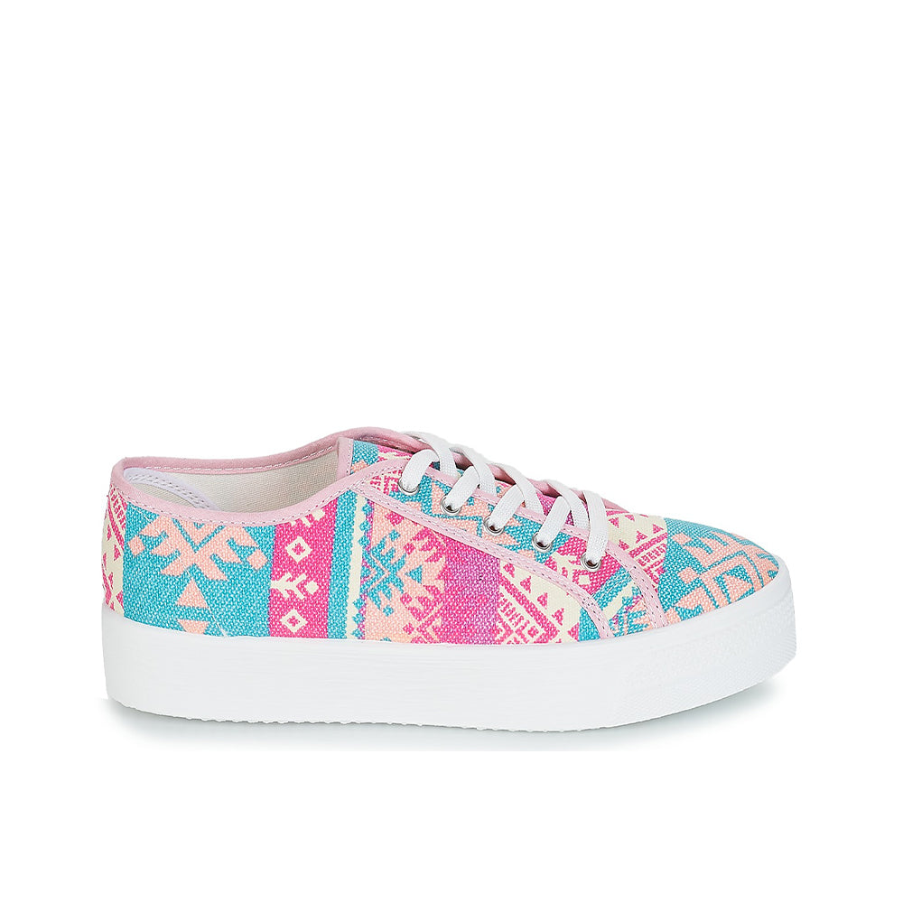 Andre Espadrilles Femme Textile Bleu Rose