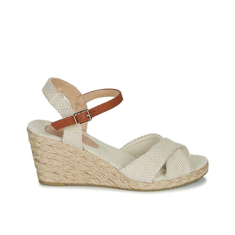 Andre Sandales Femme Pauletta Textile Beige