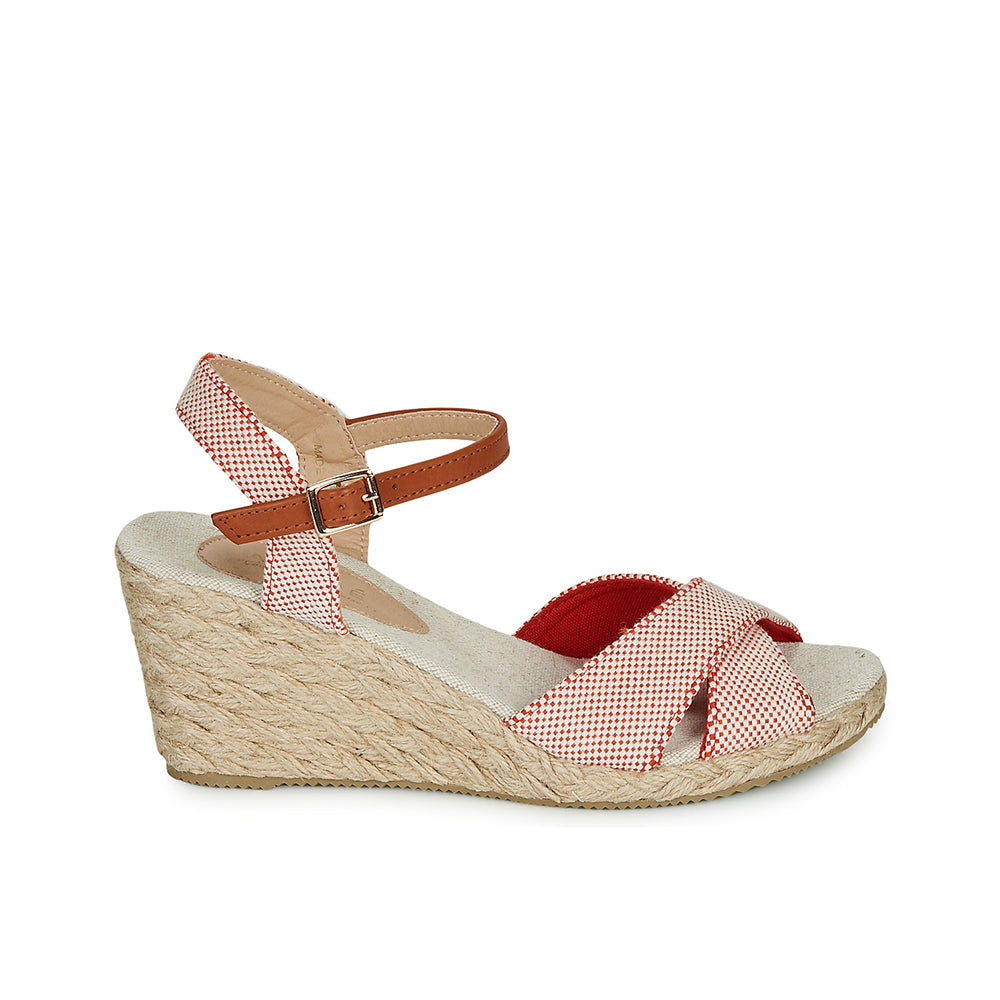 Andre Sandales Femme Pauletta Textile Rouge