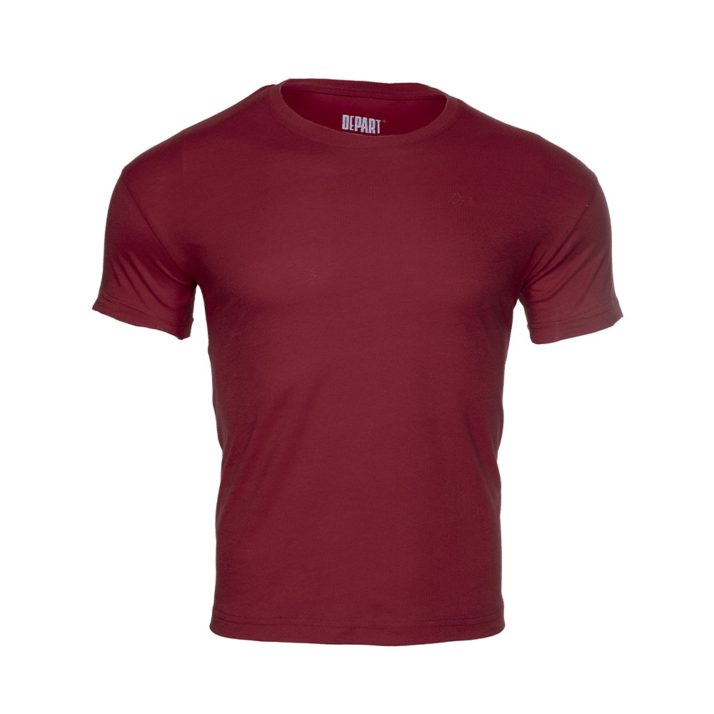 Depart T-Shirt Homme Bordeau 100% Coton Simple