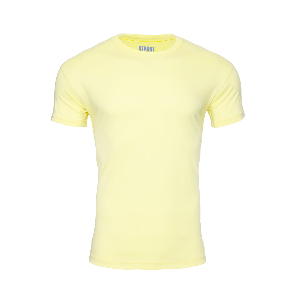 Depart T-Shirt Homme Jaune 100% Coton Simple