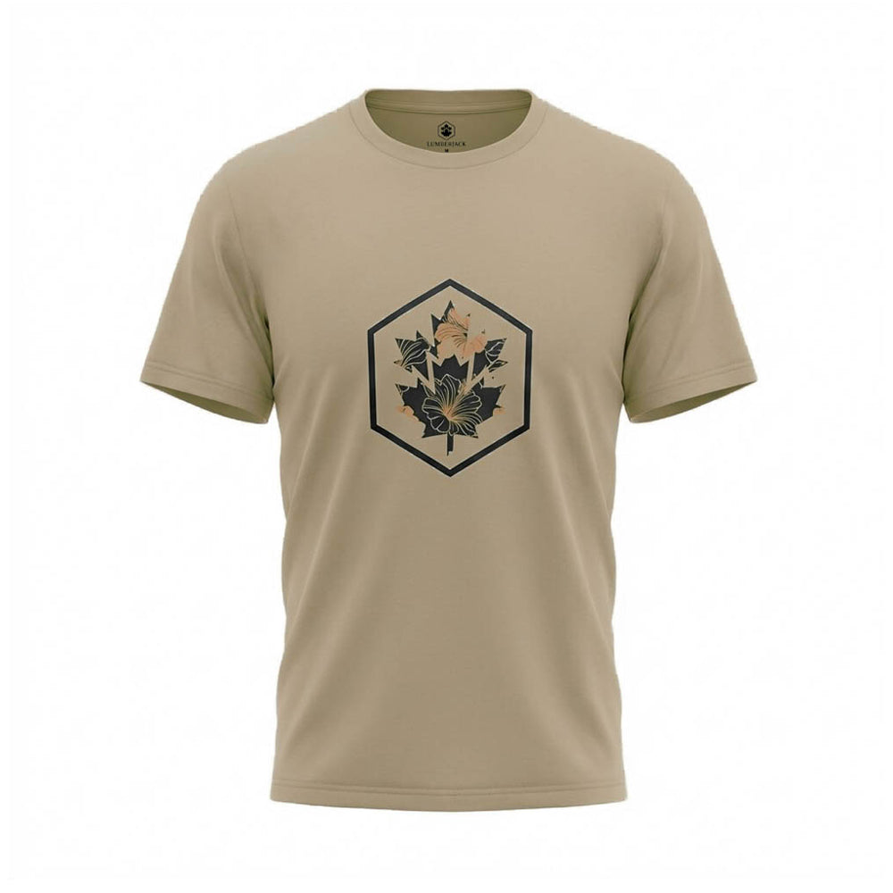 Lumberjack Men Tee Big Camouflage Logo Camel