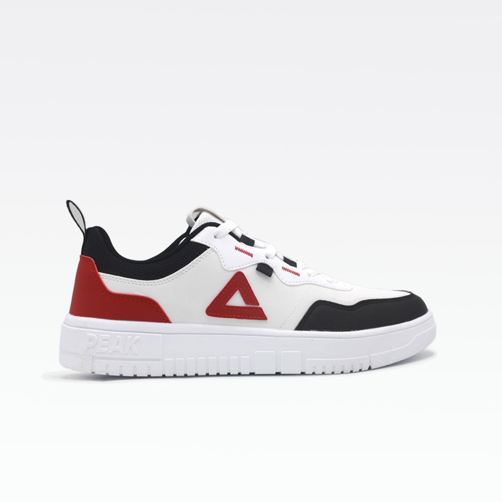 Peak Casual Shoes White black dark red