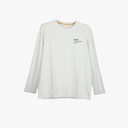 Peak Round Neck Long Sleeves T Shirt White