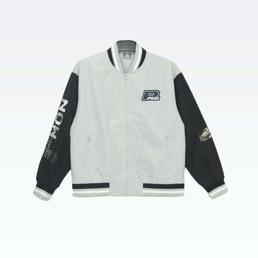 Peak Woven Baseball Jacket Sliver Gray
