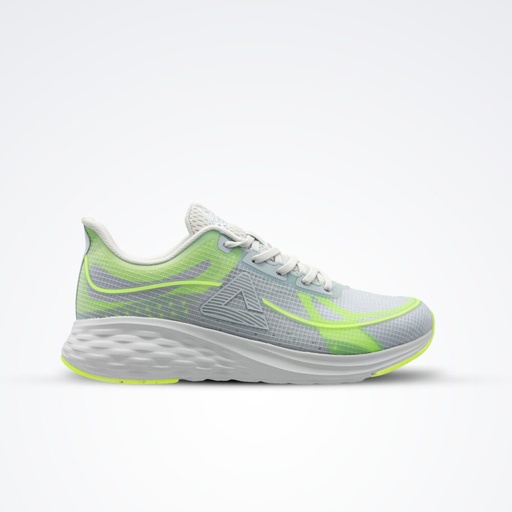 Peak Cushion Running Shoes Lt.Grey Fluorescent Yellow