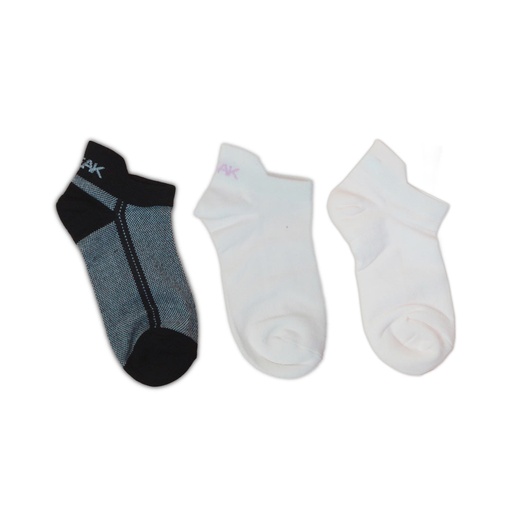 [W1242032-1020_Standard] Peak Low Cut Socks (3 In 1) White/Black