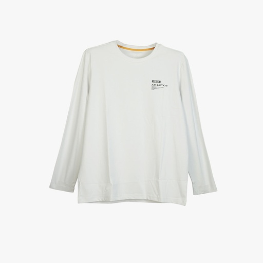 Peak Round Neck Long Sleeves T Shirt White