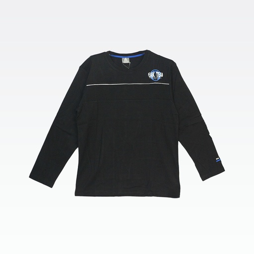 [FW131231_BLACK_M] Peak Round Neck Round Sleeves T Shirt Black